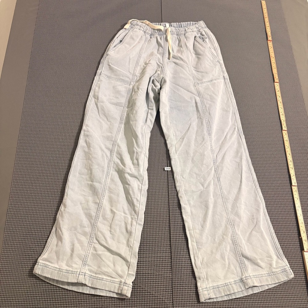 Aerie Womens Light Wash Wide Leg Drawstring Pants Size XS Regular